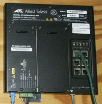 Photo of a cable modem for connection to the Internet 